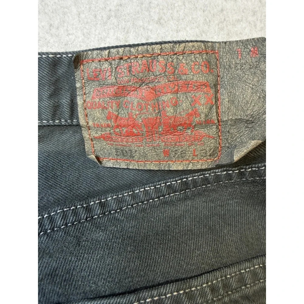 Vintage Y2K 2006 Levi's 501 Black Jeans 36x32 Button Fly Straight Leg Dark Wash